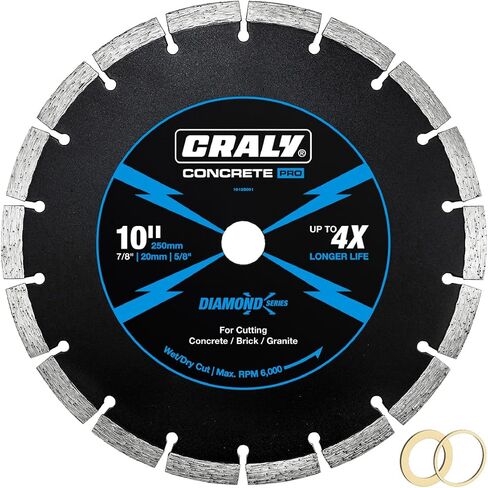 CRALY 7 Inch Super Thin Segmented Diamond Blade, 7/8 in Arbor, 7'' Diamond Stone Blade for Angle Grinder & Masonry Saw, Diamond Cutting Wheel for Cutting Concrete, Brick, Granite, Block in Kuwait