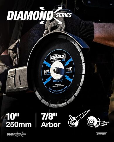 CRALY 7 Inch Super Thin Segmented Diamond Blade, 7/8 in Arbor, 7'' Diamond Stone Blade for Angle Grinder & Masonry Saw, Diamond Cutting Wheel for Cutting Concrete, Brick, Granite, Block in Kuwait