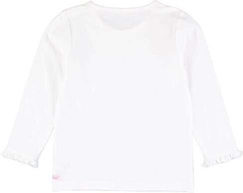 RuffleButts White Knit Long Sleeve Ruffle Layering Tee - 8 in Saudi Arabia
