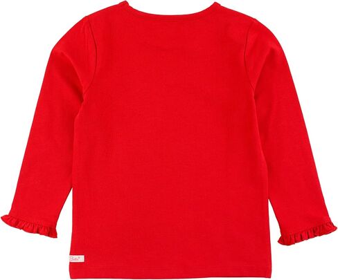 RuffleButts Red Knit Long Sleeve Ruffle Layering Tee - 7 in Saudi Arabia