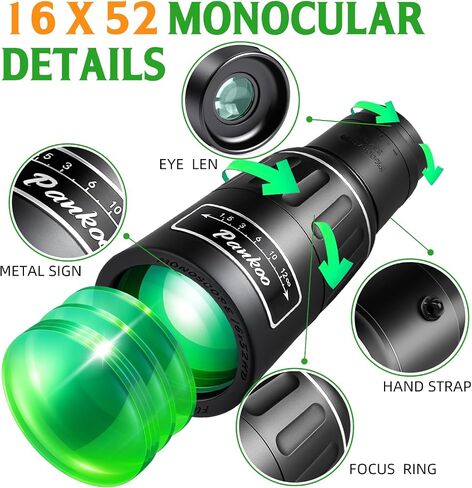 12x60 Purple Monocular Telescope High Powered with Smartphone Adapter Tripod and Portable Bag, Larger Vision Monoculars for Adults with BAK4 Prism & FMC Lens, Suitable for Bird Watching Hiking Travel in Kuwait