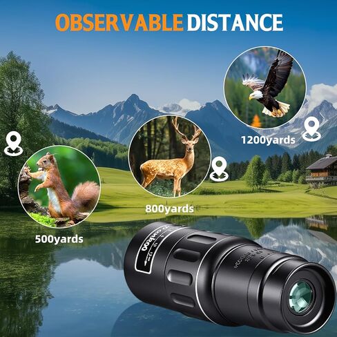 12x60 Purple Monocular Telescope High Powered with Smartphone Adapter Tripod and Portable Bag, Larger Vision Monoculars for Adults with BAK4 Prism & FMC Lens, Suitable for Bird Watching Hiking Travel in Kuwait