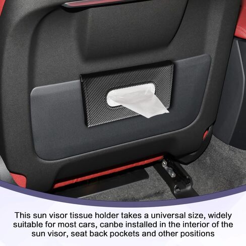Car Visor Tissue Holder, Tissue Box Holder for Car, Leather Auto Sun Visor Napkin Case Mask Dispenser, Automotive Accessories Rectangular Hanging Auto Napkin Box Fit for Most Vehicles (Black) in Saudi Arabia