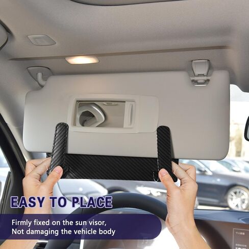 Car Visor Tissue Holder, Tissue Box Holder for Car, Leather Auto Sun Visor Napkin Case Mask Dispenser, Automotive Accessories Rectangular Hanging Auto Napkin Box Fit for Most Vehicles (Black) in Saudi Arabia