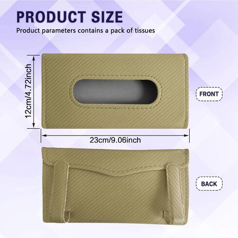 Car Visor Tissue Holder, Tissue Box Holder for Car, Leather Auto Sun Visor Napkin Case Mask Dispenser, Automotive Accessories Rectangular Hanging Auto Napkin Box Fit for Most Vehicles (Black) in Saudi Arabia