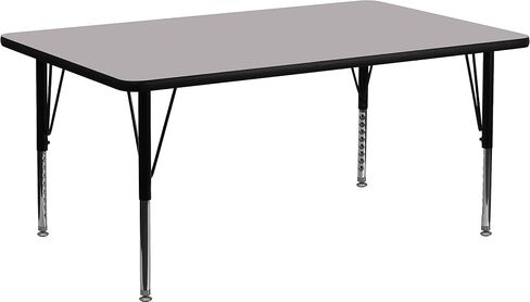 Flash Furniture 30''W x 72''L Rectangular Oak Thermal Laminate Activity Table - Height Adjustable Short Legs in Saudi Arabia