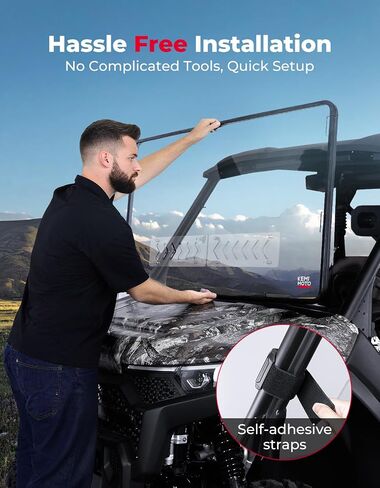 زجاج أمامي بفتحات تهوية 2 في 1 من KEMIMOTO متوافق مع 2025 CFMOTO UFORCE U10 Pro & XL PRO، كمبيوتر متين شديد التحمل، مقاوم للخدش، تثبيت سريع، متوافق مع ملحقات النافذة الأمامية U10 in Saudi Arabia
