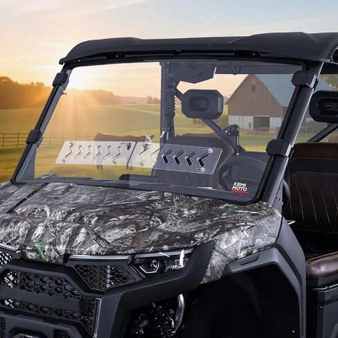 زجاج أمامي بفتحات تهوية 2 في 1 من KEMIMOTO متوافق مع 2025 CFMOTO UFORCE U10 Pro & XL PRO، كمبيوتر متين شديد التحمل، مقاوم للخدش، تثبيت سريع، متوافق مع ملحقات النافذة الأمامية U10 in Saudi Arabia