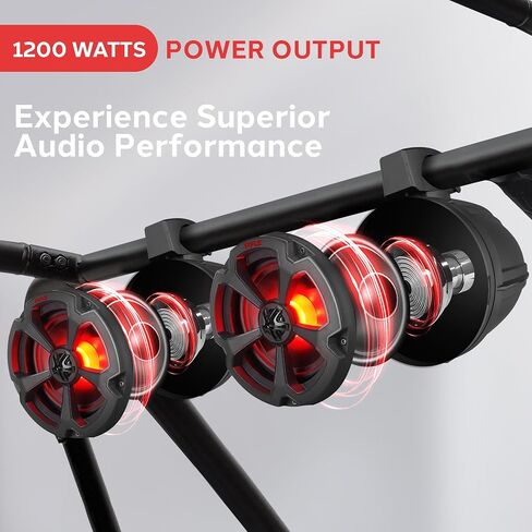Pyle Water-Resistant Marine Off Road Speakers - UTV Compact PowerSport Vehicle Speaker System 1200 Watt, Compact & High-Powered Output in Saudi Arabia
