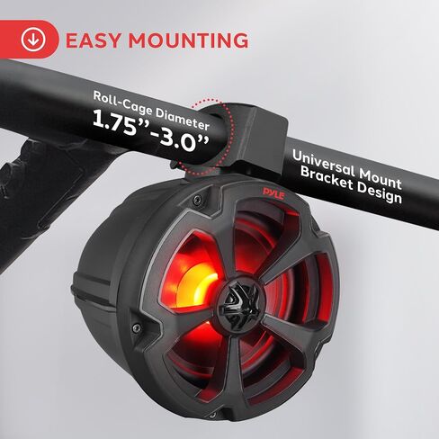 Pyle Water-Resistant Marine Off Road Speakers - UTV Compact PowerSport Vehicle Speaker System 1200 Watt, Compact & High-Powered Output in Saudi Arabia