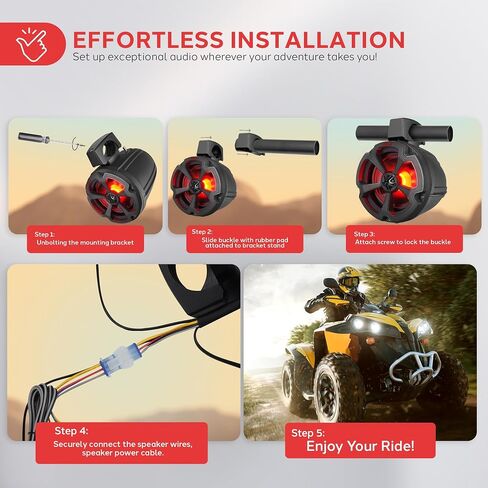 Pyle Water-Resistant Marine Off Road Speakers - UTV Compact PowerSport Vehicle Speaker System 1200 Watt, Compact & High-Powered Output in Saudi Arabia