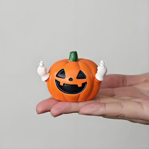 Halloween Pumpkin Statues - Flipping Off Pumpkin Resin Statues, Cute Finger Pumpkin Decorations, Perfect for Indoor and Porch Halloween Decoration in Saudi Arabia
