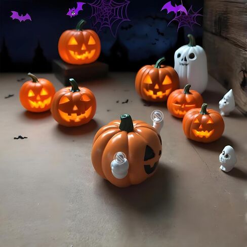 Halloween Pumpkin Statues - Flipping Off Pumpkin Resin Statues, Cute Finger Pumpkin Decorations, Perfect for Indoor and Porch Halloween Decoration in Saudi Arabia