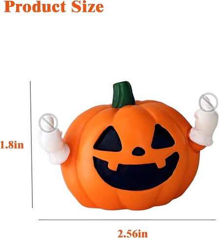 Halloween Pumpkin Statues - Flipping Off Pumpkin Resin Statues, Cute Finger Pumpkin Decorations, Perfect for Indoor and Porch Halloween Decoration in Saudi Arabia