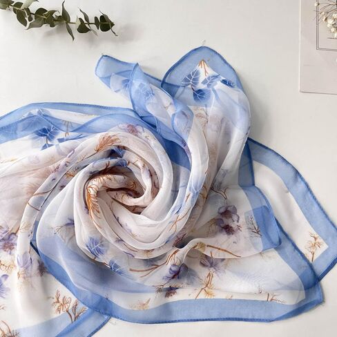 Scarfs for Women Lightweight Fashion Scarves Elegant Floral Pattern Sheer Scarfs Sunscreen Shawls Wraps in Saudi Arabia