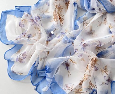 Scarfs for Women Lightweight Fashion Scarves Elegant Floral Pattern Sheer Scarfs Sunscreen Shawls Wraps in Saudi Arabia