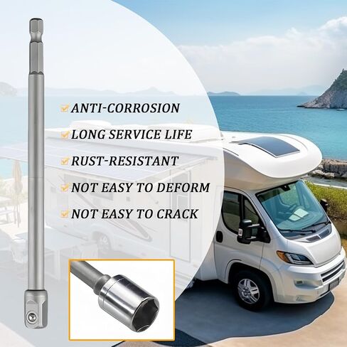 Trailer Scissor Jack Slotted Drill Adapter, Stainless Steel Vehicle T-Slot Drill Attachment with 2 Bits, Heavy Duty Automotive Stabilizing Jack Accessories, Universal Fit in Saudi Arabia