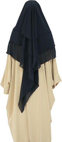 Modest Multi-Layer Large Hijab Muslim Breathable Chiffon Scarf Women Lightweight Solid Color Islamic Headscarf in Saudi Arabia