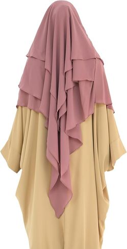 Modest Multi-Layer Large Hijab Muslim Breathable Chiffon Scarf Women Lightweight Solid Color Islamic Headscarf in Saudi Arabia