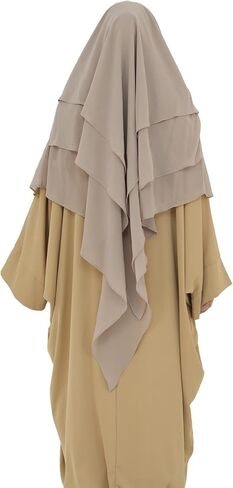 Modest Multi-Layer Large Hijab Muslim Breathable Chiffon Scarf Women Lightweight Solid Color Islamic Headscarf in Saudi Arabia