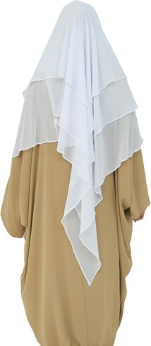Modest Multi-Layer Large Hijab Muslim Breathable Chiffon Scarf Women Lightweight Solid Color Islamic Headscarf in Saudi Arabia
