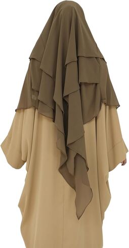 Modest Multi-Layer Large Hijab Muslim Breathable Chiffon Scarf Women Lightweight Solid Color Islamic Headscarf in Saudi Arabia