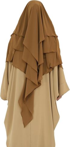 Modest Multi-Layer Large Hijab Muslim Breathable Chiffon Scarf Women Lightweight Solid Color Islamic Headscarf in Saudi Arabia
