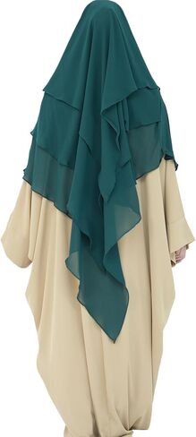Modest Multi-Layer Large Hijab Muslim Breathable Chiffon Scarf Women Lightweight Solid Color Islamic Headscarf in Saudi Arabia