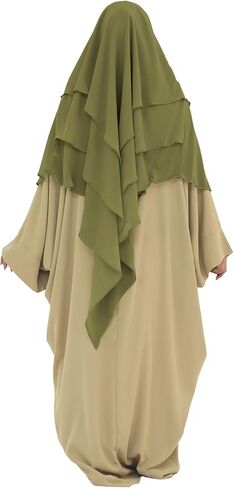 Modest Multi-Layer Large Hijab Muslim Breathable Chiffon Scarf Women Lightweight Solid Color Islamic Headscarf in Saudi Arabia