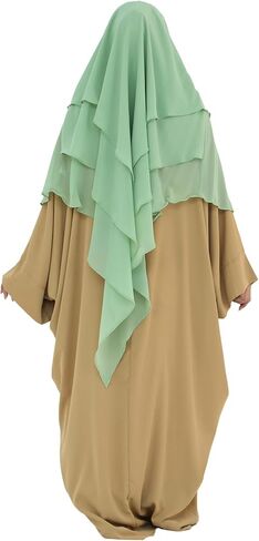 Modest Multi-Layer Large Hijab Muslim Breathable Chiffon Scarf Women Lightweight Solid Color Islamic Headscarf in Saudi Arabia