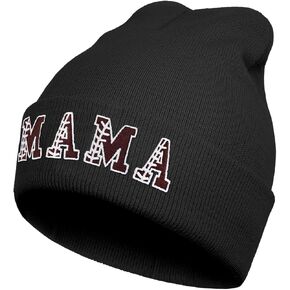 ماما قبعة صغيرة مطرزة هدايا عيد الأم للأم أمي ماما لينة قابل للغسل الشتاء متماسكة مكبل قبعة in Kuwait