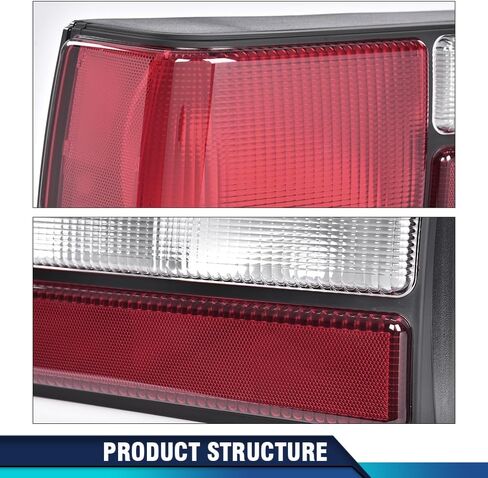 PIT66 Tail lights Compatible with Ford Mustang 1987-1993 E7ZZ13405A, E7ZZ13404A, FO2800168, FO2801168 Rear Lamp Brake Lights Taillight Set Assembly(Red Lens Black Housing) Halogen w/o Bulbs in Saudi Arabia