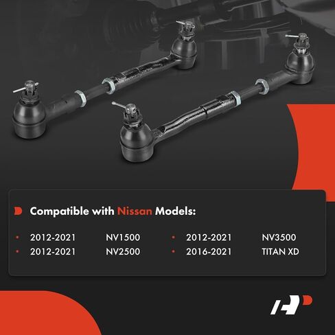 A-Premium 2 x Front Inner & Outer Tie Rod End Assemblies, Compatible with Nissan NV1500 2012-2021, NV2500 2012-2021, NV3500 2012-2021, TITAN XD 2016-2021 in Saudi Arabia