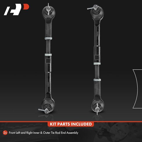 A-Premium 2 x Front Inner & Outer Tie Rod End Assemblies, Compatible with Nissan NV1500 2012-2021, NV2500 2012-2021, NV3500 2012-2021, TITAN XD 2016-2021 in Saudi Arabia