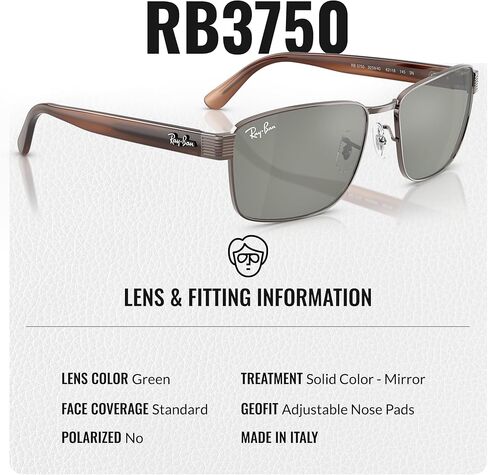 نظارات شمسية Ray-Ban RB3750 مربعة الشكل للرجال والنساء مع مجموعة نظارات RAYBAN الرسمية in Saudi Arabia