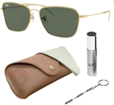 Ray-Ban RBR0102S CARAVAN REVERSE Square Shaped Sunglasses for Men & Women with Official RAYBAN Eyewear Kit in Kuwait