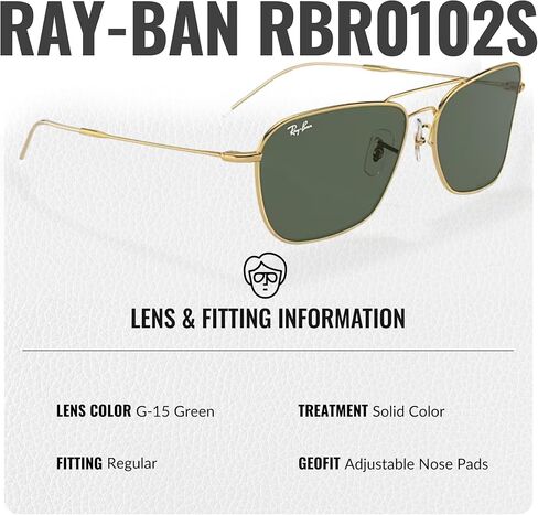 Ray-Ban RBR0102S CARAVAN REVERSE Square Shaped Sunglasses for Men & Women with Official RAYBAN Eyewear Kit in Kuwait