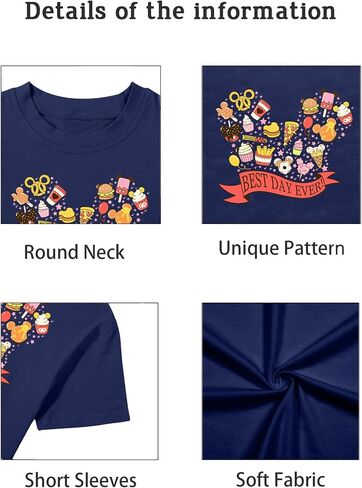 Magic Kingdom Shirt for Kids Best Day Ever Shirts Colorful Snacks Graphic T-Shirt Toddler Baby Foodie Tee Tops in Kuwait