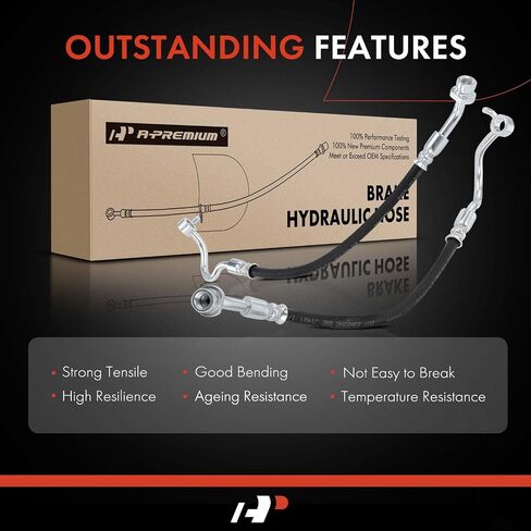 A-Premium Rear Driver and Passenger Brake Hydraulic Hose Compatible with Kia and Hyundai Models - Sedona 2006-2012 2014, Entourage 2007-2009 - Replace# 587374D550(Pack of 2) in Saudi Arabia