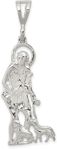 925 Sterling Silver Polished and Textured St. Lazarus Pendant in Saudi Arabia
