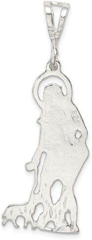 925 Sterling Silver Polished and Textured St. Lazarus Pendant in Saudi Arabia