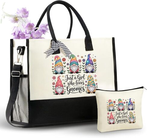 InnoBeta Gnome Gifts for Women, Gnome Tote Bag with Top Zipper Closure and Shoulder Strap in Saudi Arabia