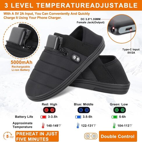 Heated Slippers, BIAL Unisex Electric Heating Pad for Feet, Rechargeable Battery Shoes Heat Foot Warmer Feet Warmer Winter Slipper Cold Weather Slippers for Men Women in Kuwait