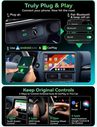 جهاز استقبال بلوتوث للسيارة من HICAS، محول سيارة بلوتوث AUX 3.5 ملم بخاصية إلغاء الضوضاء، جهاز استقبال صوت لاسلكي لسماعات الستيريو المنزلية/السلكية، مكالمات بدون استخدام اليدين، عمر بطارية 16 ساعة - فضي in Kuwait