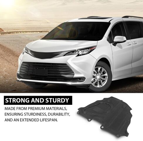 GRAND ORANGE Rear Engine Splash Shield Compatible with Toyota Sienna 2021-2022 TO1228283, 5142008030, 51420-08030, 51420 08030 Black Lower Engine Splash Guard Under Cover in Saudi Arabia