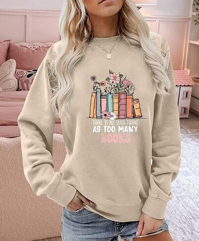 Women Graphic Cute oversized Pullover Drop Shoulder Sweaters Funny Sweatshirts in Saudi Arabia