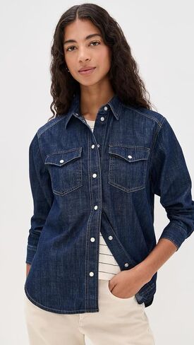 Madewell Women's Denim Oversized Western Shirt in Saudi Arabia