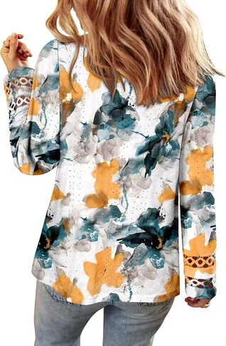 Magritta Womens Long Sleeve Casual Tunic Tops 2025 Winter Loose Dressy Shirts V Neck Flare Blouses in Saudi Arabia