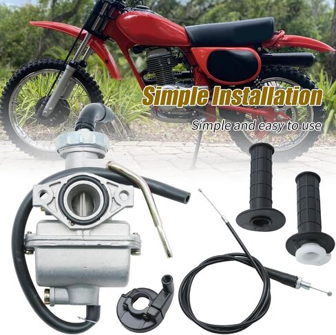 المكربن ​​مع كابل قبضة الخانق، استبدال عدة المكربن ​​لهوندا CRF80F 2004-2013 SL70 1971-1973 XL75 1977-1979 XL70 1974-1976 XR75 1973-1978 XR80 1979-1984 XR80R 1985-2004 in Saudi Arabia