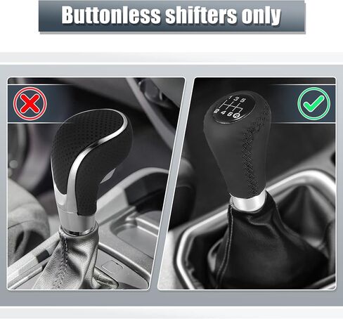 X AUTOHAUX Black Universal 6 Speed Auto Car Gear Lever Shifter Manual Stick Shift Knob PU Leather Black Stitches in Saudi Arabia